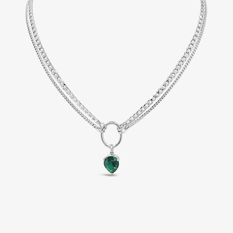 Statement Curb Necklace - Emerald