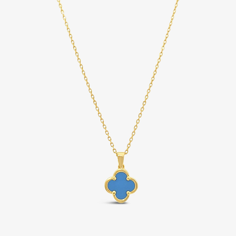 Clover Pendant-Turquoise - Gold