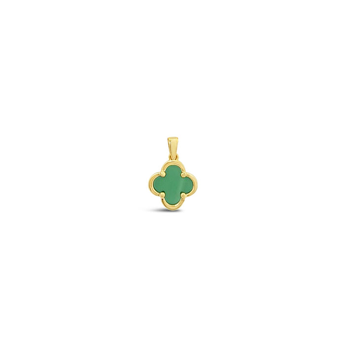 Pendentif trèfle - onyx vert