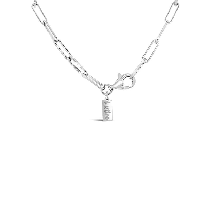 Paperclip Chain with Colored Stone -Pink Shapphire