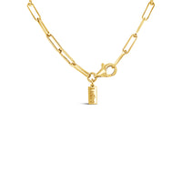 Paperclip Chain with Colored Stone-Blue Topaz