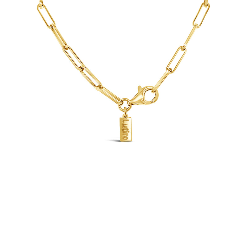 Paperclip Chain with Colored Stone-Canary