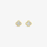 Clover Stud Earring 8mm - Mother of Pearl -Gold