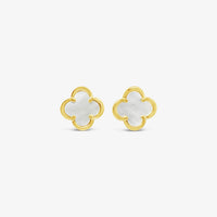 Boucles d'oreilles trèfle 12mm-Nacre de perle