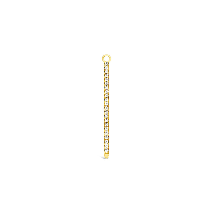 Single Earring White CZ Charm Stick-Gold-45mm