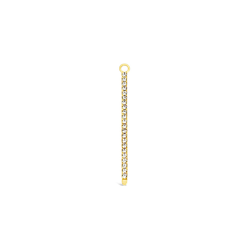 Single Earring White CZ Charm Stick-Gold-45mm
