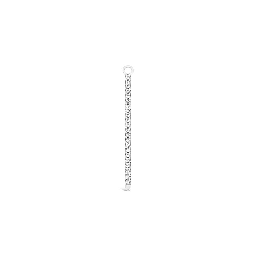 Single Earring White CZ Charm Stick-45mm