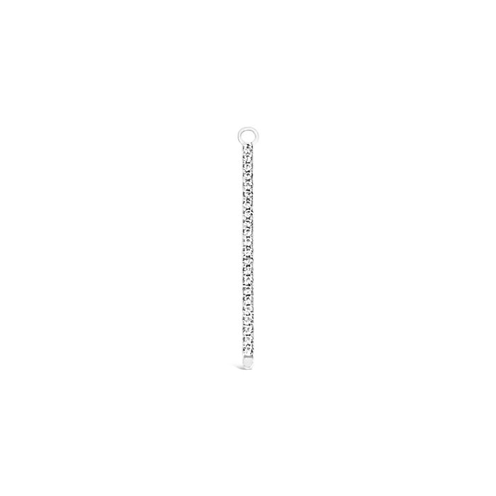 Single Earring White CZ Charm Stick-45mm
