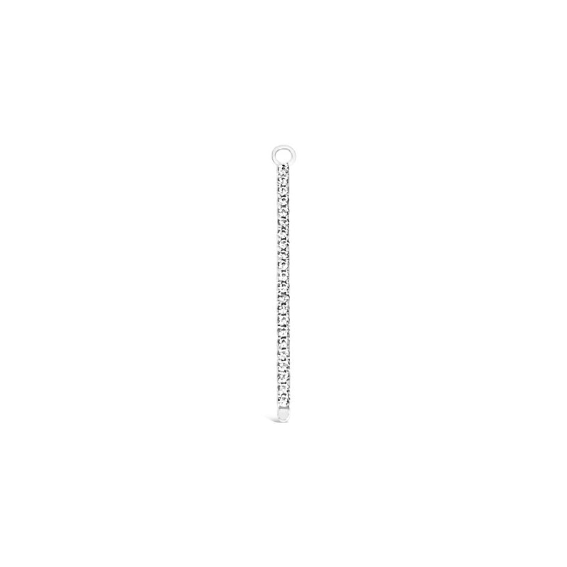 Single Earring White CZ Charm Stick-45mm