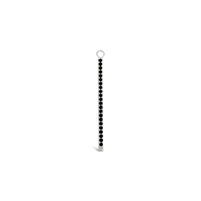 Single Earring Black CZ Charm Stick-45mm