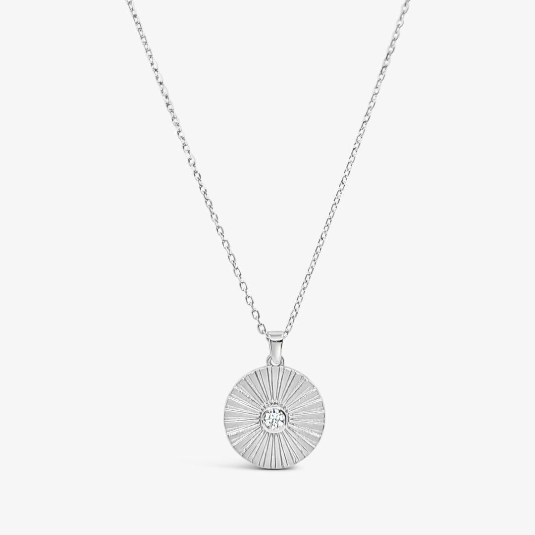 Medallion Pendant-White CZ