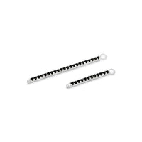 Single Earring Black CZ Charm Stick-45mm