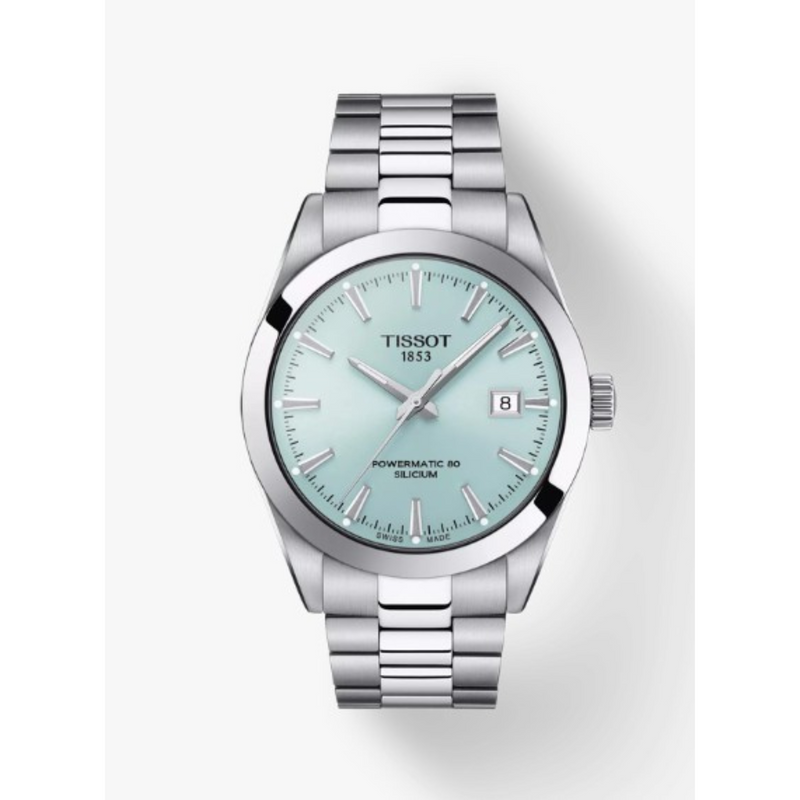 Tissot Gentleman Powermatic 80 Silicium-40mm-Automatique-
Bleu glacier