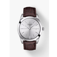 Tissot Gentleman-40mm-Quartz-Argent-Cuir Brun