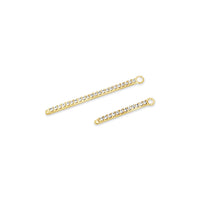 Single Earring White CZ Charm Stick-Gold-45mm