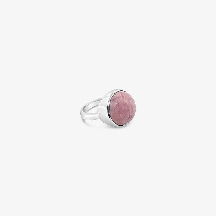 Rhodochrosite Round Stone Ring