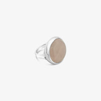 Bague en pierre ronde en Quartz rose