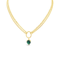Statement Curb Necklace-Emerald