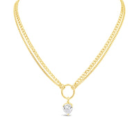 Statement Curb Necklace-White