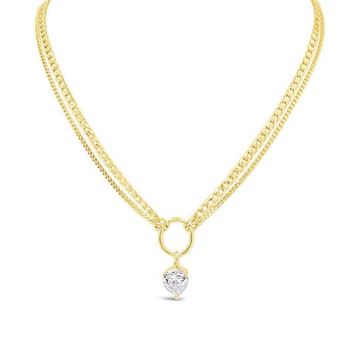 Statement Curb Necklace-White