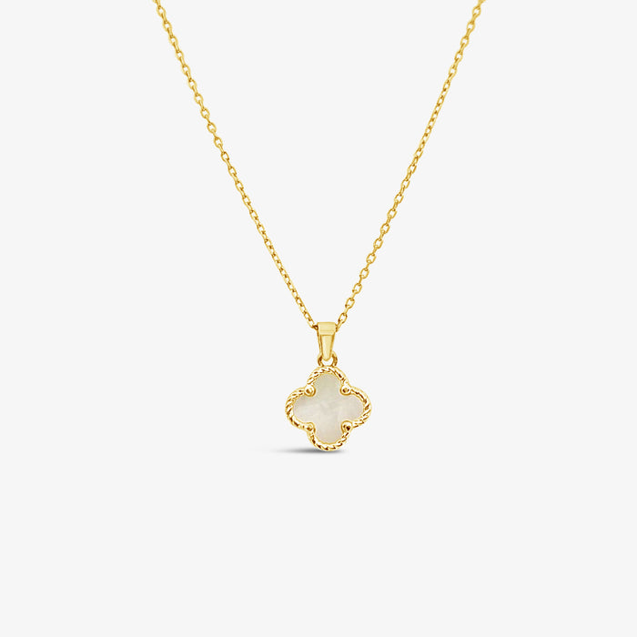 Twisted Clover Pendant-Mother of Pearl - Gold