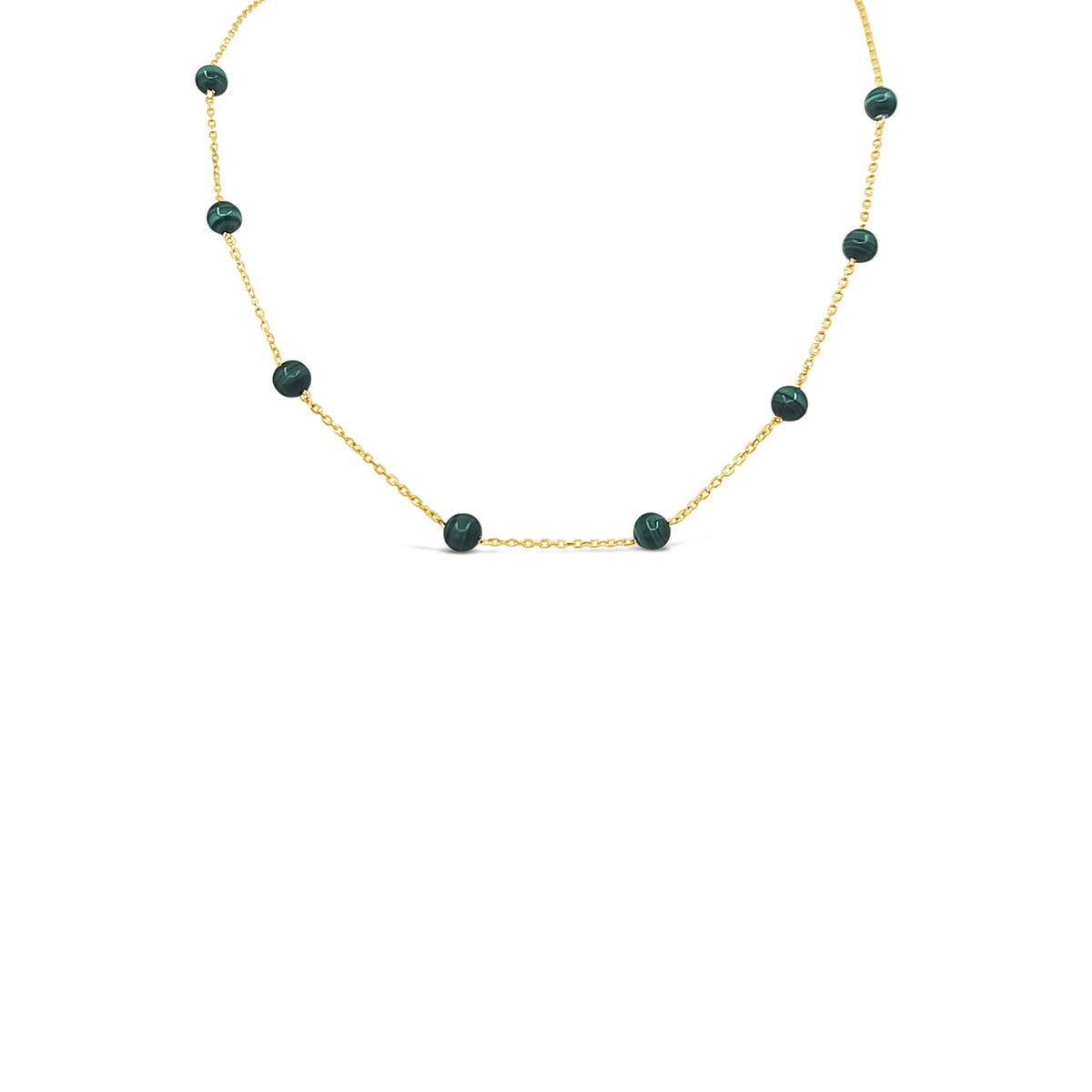 Malachite Orbit Necklace-Gold