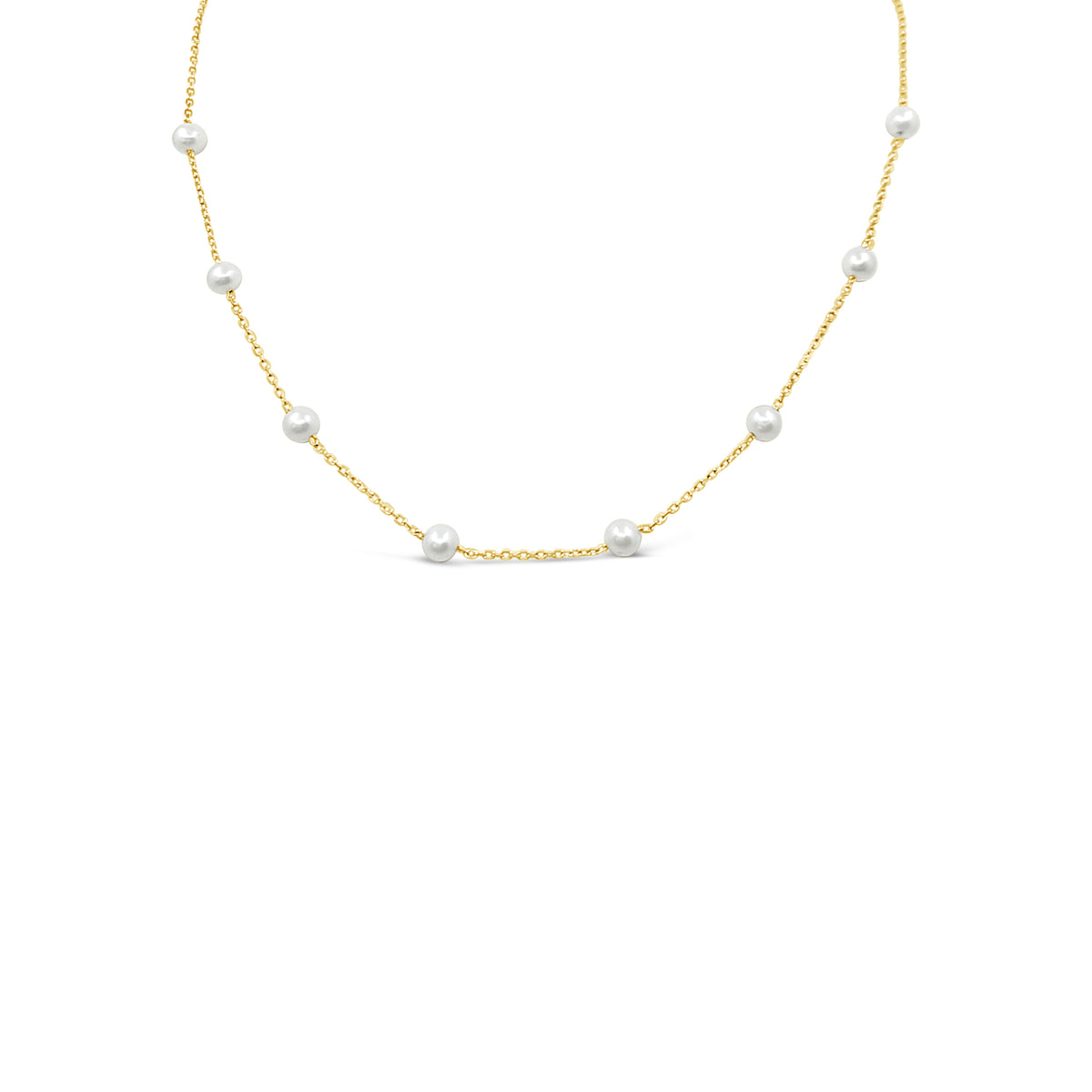 Freshwater Pearl Orbit Necklace-Gold