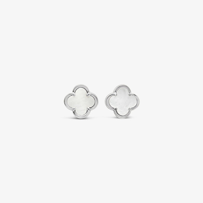 Boucles d'oreilles trèfle 10mm-Nacre de perle