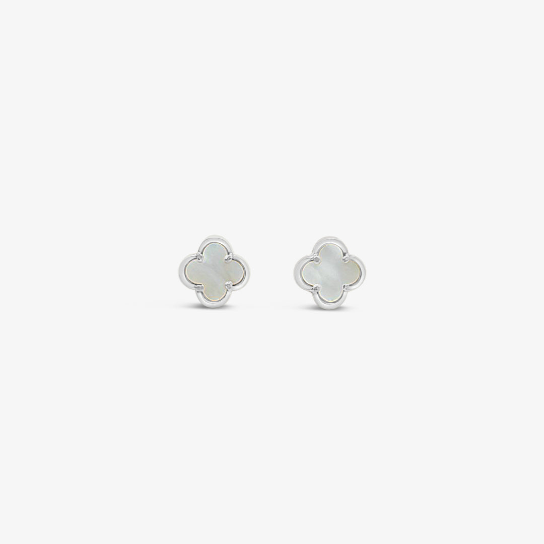 Clover Stud Earring 8mm - Mother of Pearl