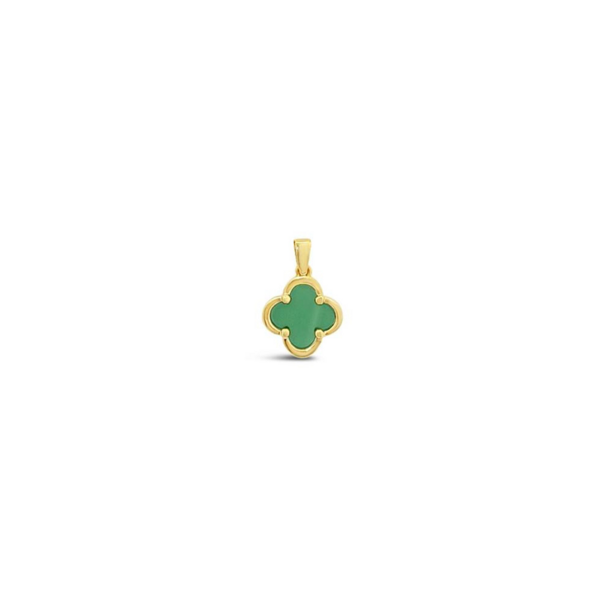 Clover Pendant-Green Onyx Solid Gold 10k