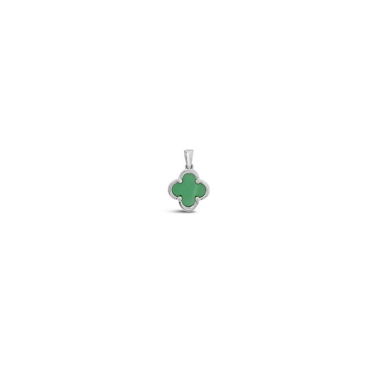 Clover Pendant-Green Onyx Solid Gold 10k
