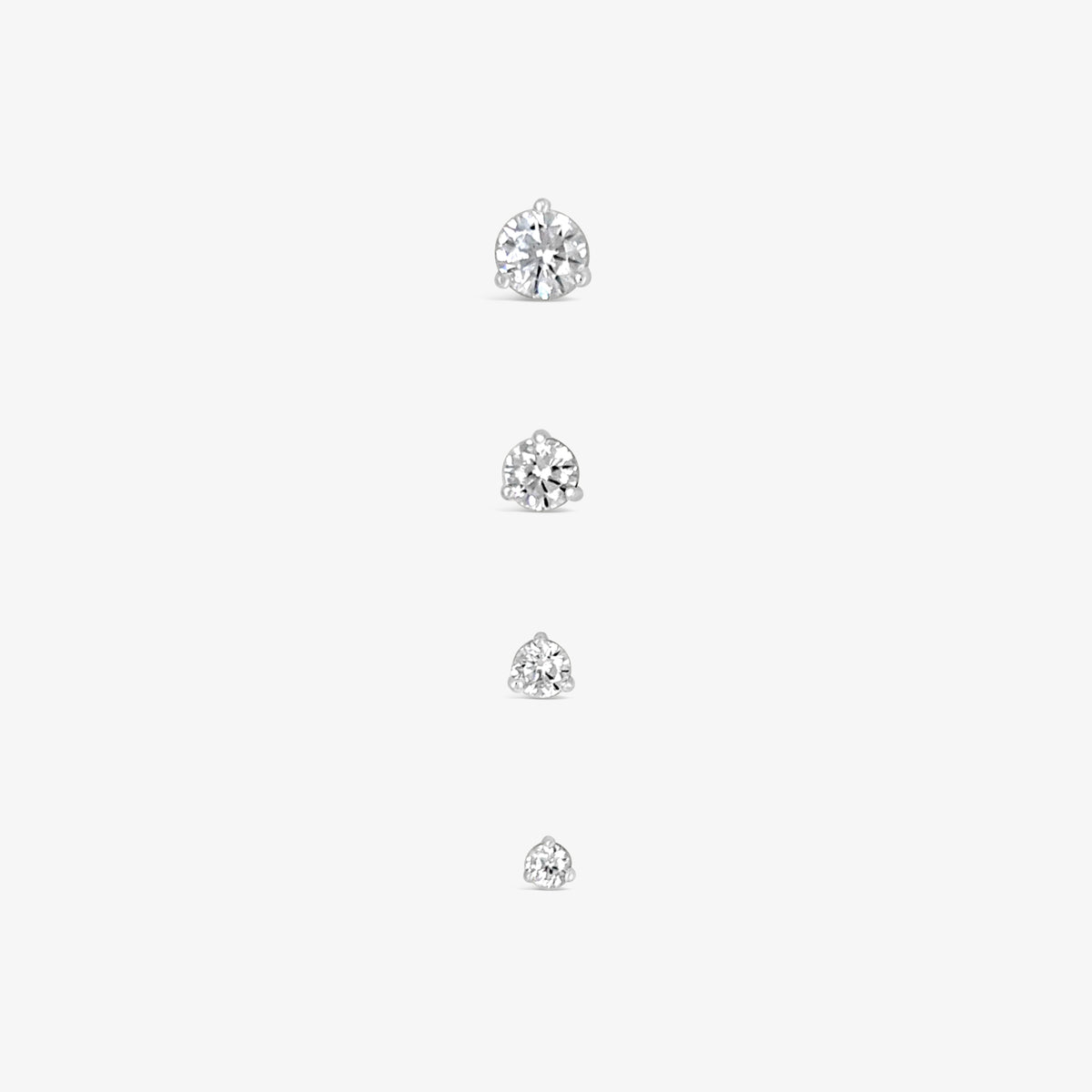 Three Prong Martini 1.00 CTW Studs - 10K White Gold