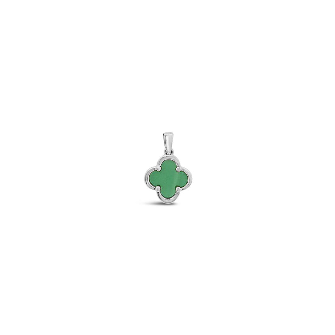 Clover Pendant-Green Onyx Solid Gold 10k