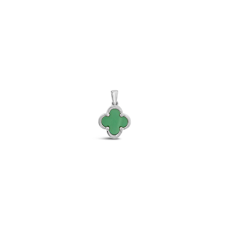 Clover Pendant-Green Onyx Solid Gold 10k