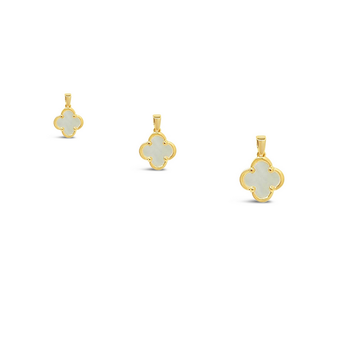 Clover Pendant-Mother of Pearl Solid Gold 10k