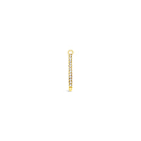 Single Earring White CZ Charm Stick-Gold-25mm