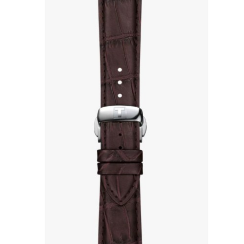 Tissot Gentleman-40mm-Quartz-Argent-Cuir Brun