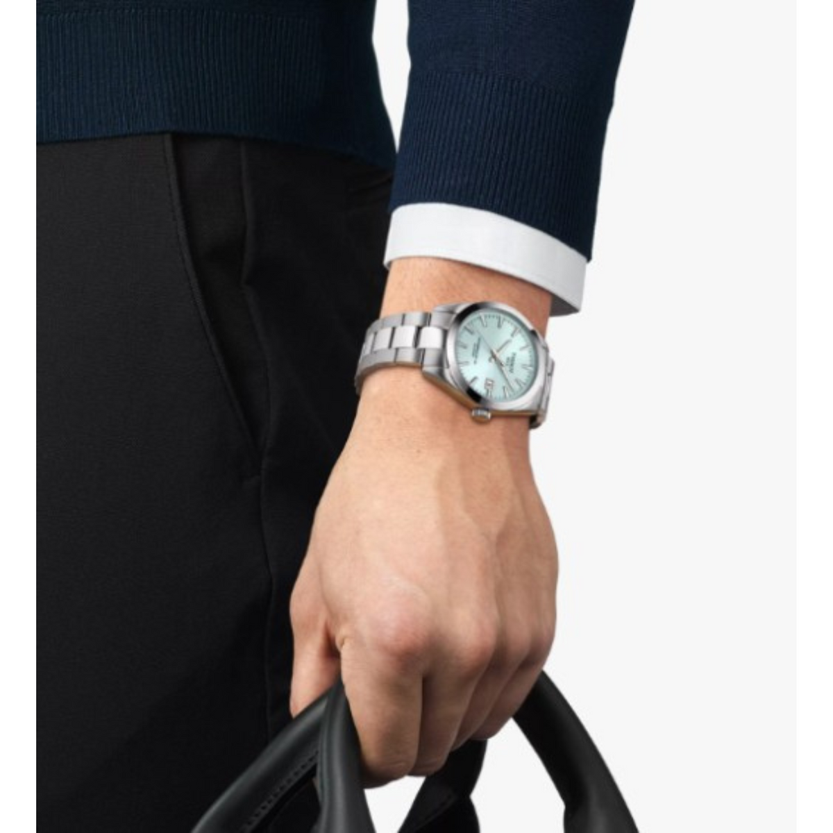 Tissot Gentleman Powermatic 80 Silicium-40mm-Automatique-
Bleu glacier