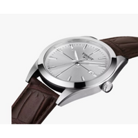 Tissot Gentleman-40mm-Quartz-Argent-Cuir Brun