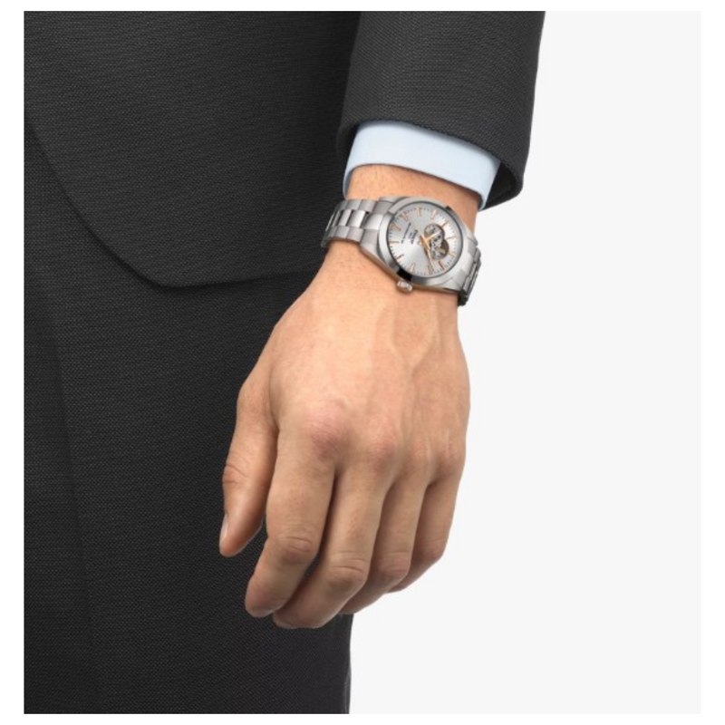 Tissot Gentleman Powermatic 80 Open Heart-40mm-Automatique-Argent
