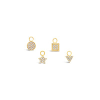 Single Earring Round CZ Charm