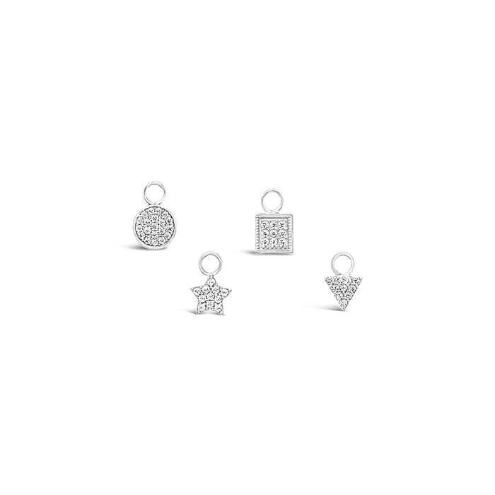 Single Earring Square CZ Charm