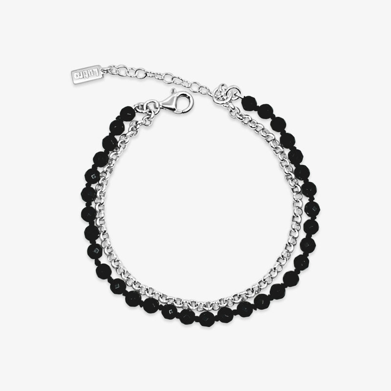 Chain with Faceted Black Onyx Bracelet