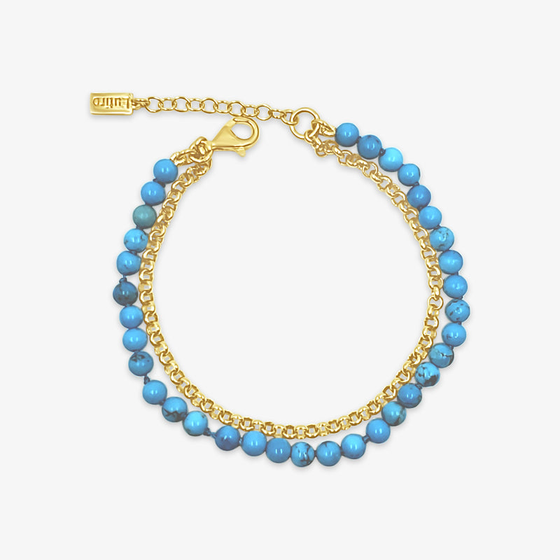 Chain with Synthetic Turquoise Bracelet