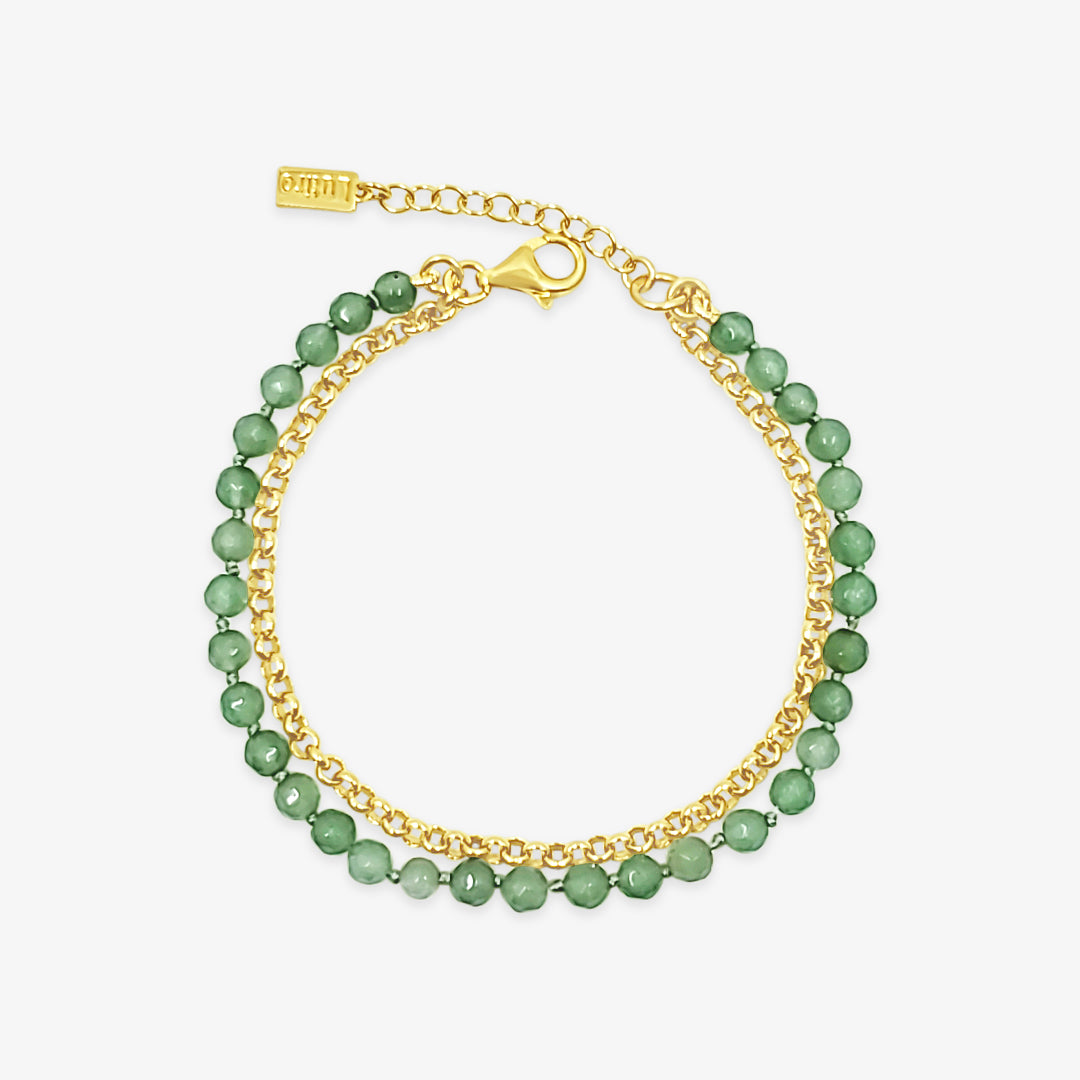 Chain with Faceted Aventurine Bracelet