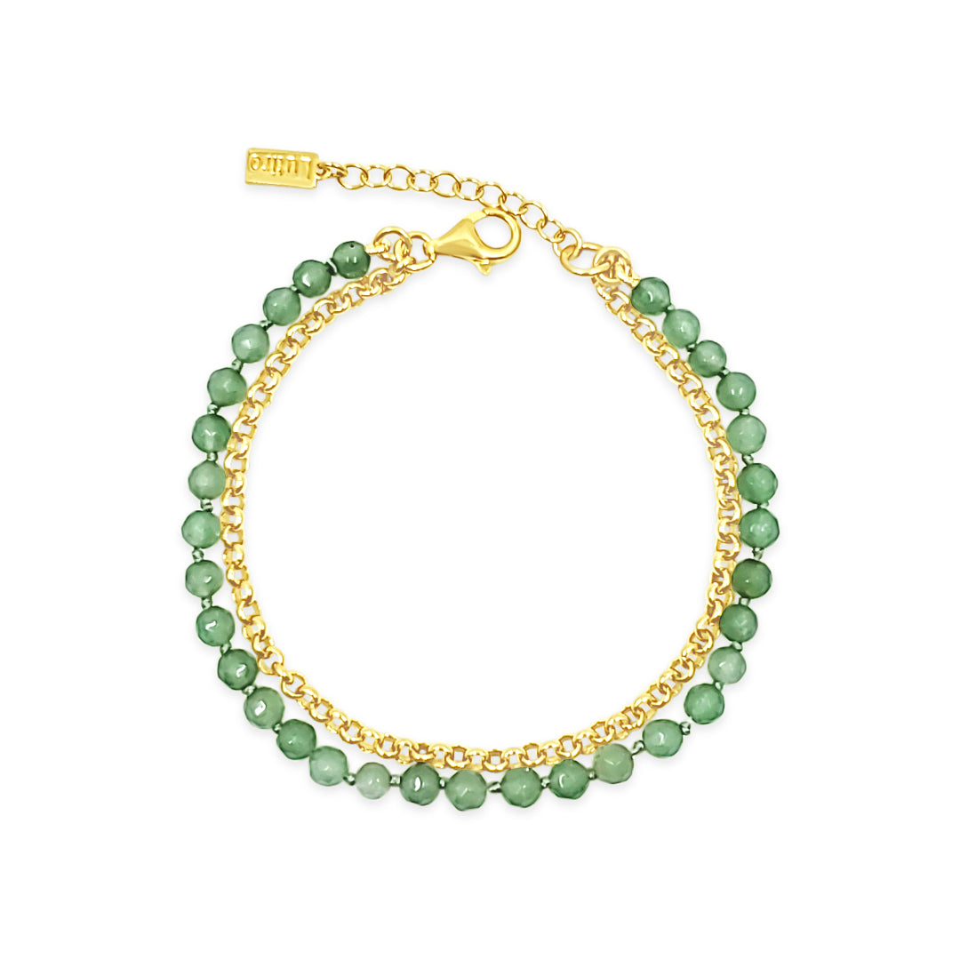 Chain with Faceted Aventurine Bracelet