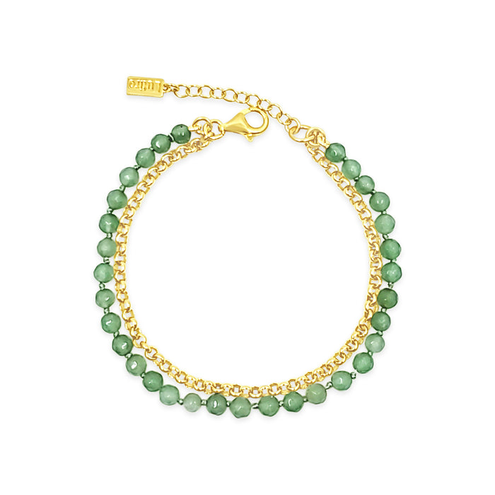Chain with Faceted Aventurine Bracelet