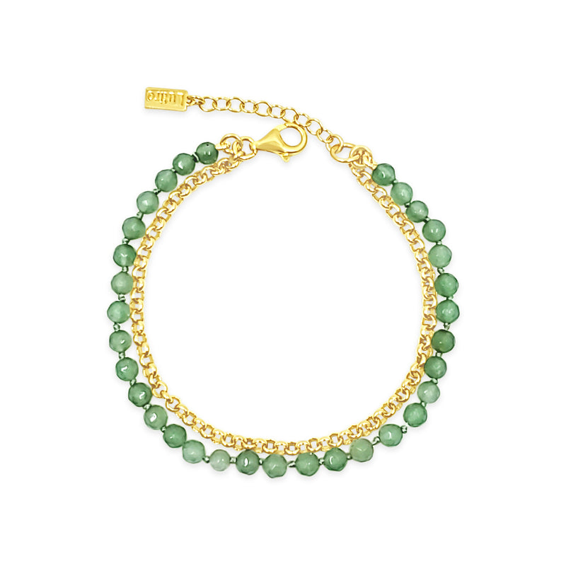 Chain with Faceted Aventurine Bracelet