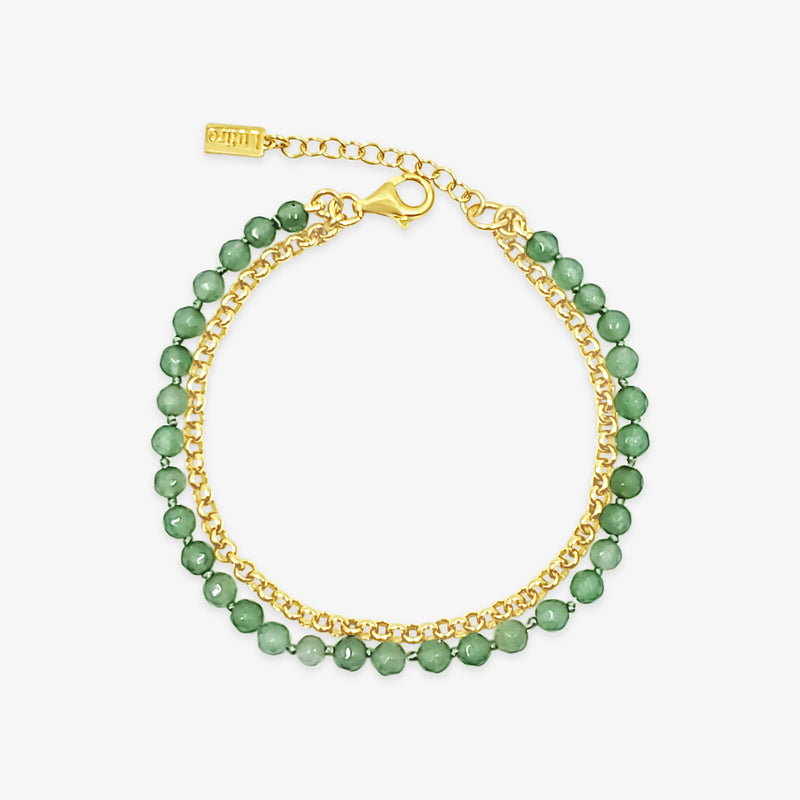 Chain with Faceted Aventurine Bracelet