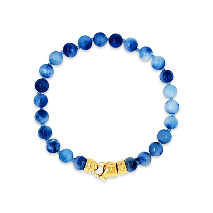 Royal Blue Jade Bracelet-Gold